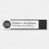 Office Doorロゴ名プレート記号 – 灰色の大理石 サインプレート (正面)