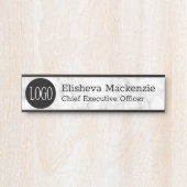 Office Doorロゴ名プレート記号 – 灰色の大理石 サインプレート (正面)