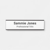 Office Door White用2x8自己接着名プレート サインプレート (正面)