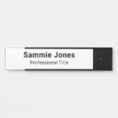 Office Door White用2x8自己接着名プレート サインプレート (正面)