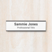 Office Door White用2x8自己接着名プレート サインプレート (正面)