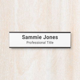 Office Door White用2x8自己接着名プレート サインプレート