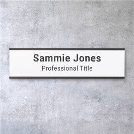 Office Door White用2x8自己接着名プレート サインプレート