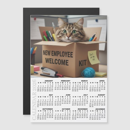 Office Fridge Calendar 2026, HR / New Employee (正面/裏面)