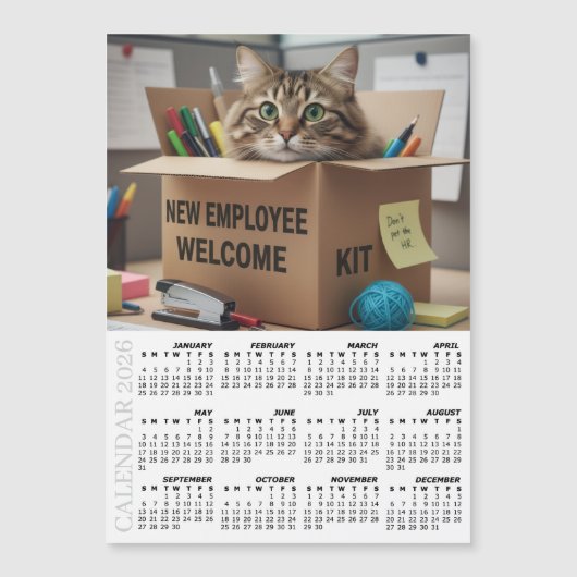 Office Fridge Calendar 2026, HR / New Employee (正面)