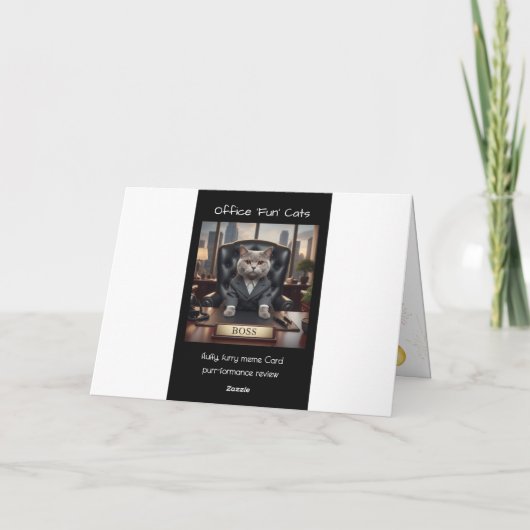 Office Fun Cats Photo Card, Birthday, Cat カード (裏面)