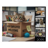 Office Fun Cats Photo Poster, 2026 / Business Cat ポスター (正面)