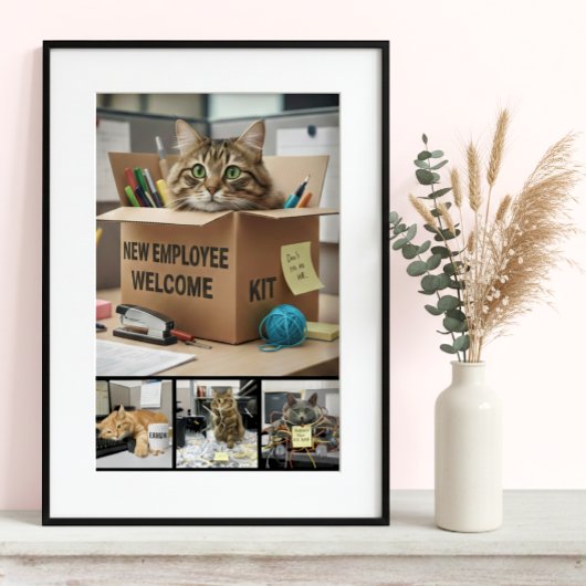 Office Fun Cats Photo Poster, Business Cat ポスター