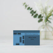 Office Furniture名刺（青） 名刺 (スタンド正面)