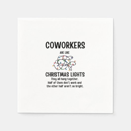 Office Gagギフト同僚はクリスマスのようなライト スタンダードカクテルナプキン (正面)