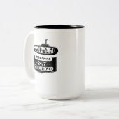 Office Hours 24/7 Submerged Submarine Humor ツートーンマグカップ (正面左)
