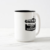 Office Hours 24/7 Submerged Submarine Humor ツートーンマグカップ (正面右)