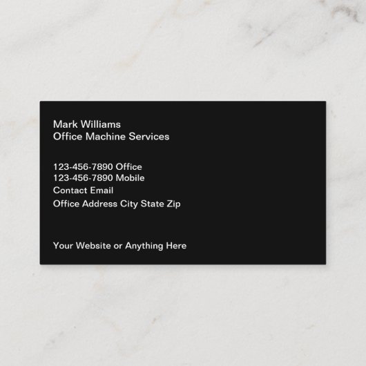 Office Machine Repair Service技術者 名刺 (裏面)