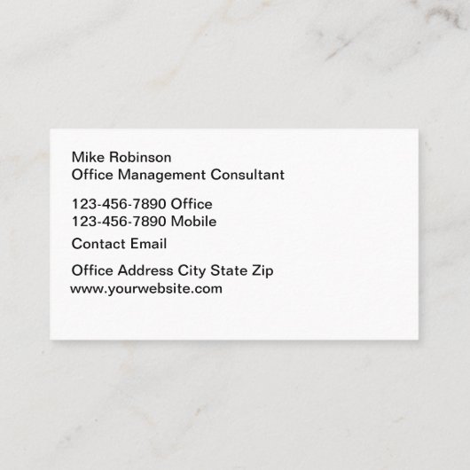 Office Management 実在 Estate Business Card 名刺 (裏面)