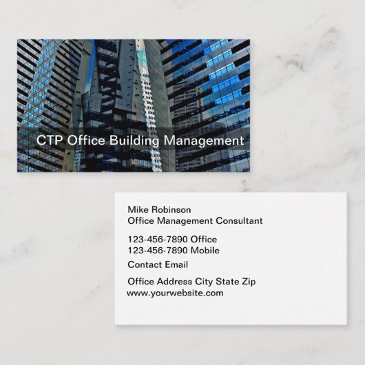 Office Management 実在 Estate Business Card 名刺 (正面/裏面)