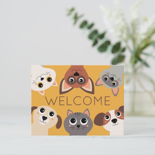 Office Pets獣医ポストカードへようこそ ポストカード (スタンド正面)