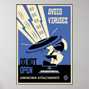 Office Propaganda: Avoid Downloads (blue) ポスター