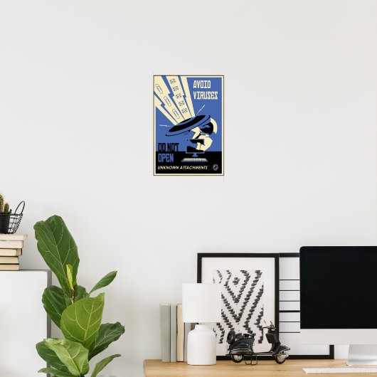 Office Propaganda: Avoid Downloads (blue) ポスター (ホームオフィス)
