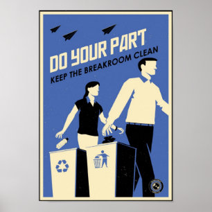 Office Propaganda: Breakroom (blue) ポスター