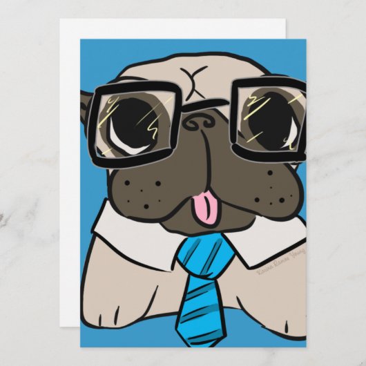 Office Pug 招待状 (正面/裏面)