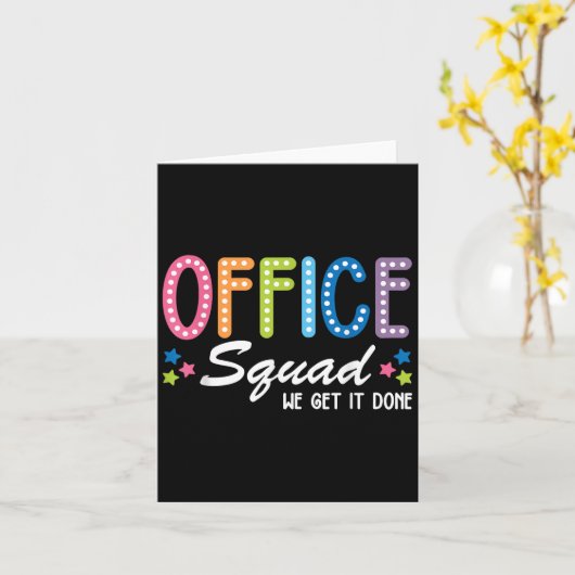 Office Squad我々はそれを完了する新学期Happy F カード (黄色い花)