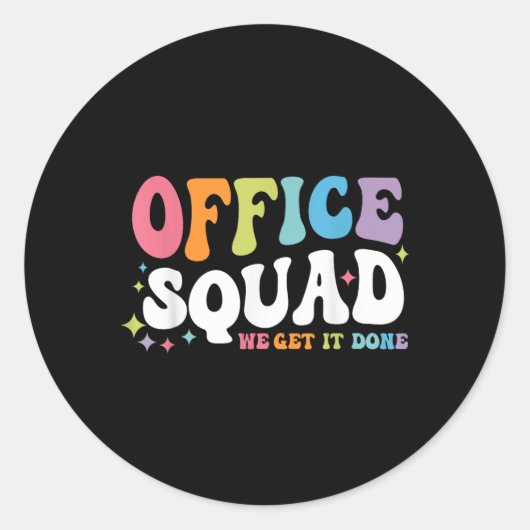 Office Squad我々はそれを完了する新学期Happy F ラウンドシール (正面)