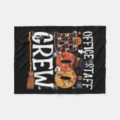 Office Staff Boo Crew Funny Halloween Matching Cos フリースブランケット (正面(横))