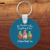 Office Staff Crew Funny Everything Is Fine Christm キーホルダー (正面)