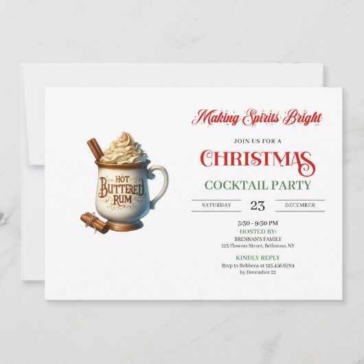 Office style digital festive cocktails party  招待状 (正面)