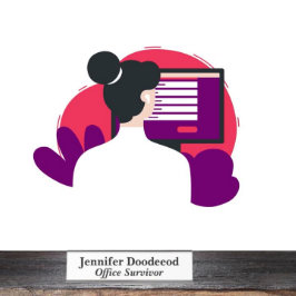 Office Surviverホワイト デスクネームプレート