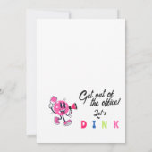 Office Team Builing Logo おもしろい Cartoon Pickleball 招待状 (裏面)