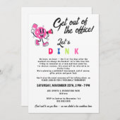 Office Team Builing Logo おもしろい Cartoon Pickleball 招待状 (正面/裏面)