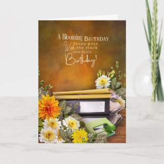 Office Theme Belated Birthday Card カード