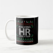 Office Ugly Christmas Funny Walking Hr Violation W コーヒーマグカップ (左)