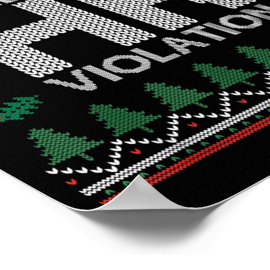 Office Ugly Christmas Funny Walking Hr Violation W ポスター (角)