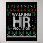 Office Ugly Christmas Funny Walking Hr Violation W ポスター (正面)
