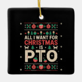 Office Ugly Christmas PTO Work Party Coworker セラミックオーナメント (正面)