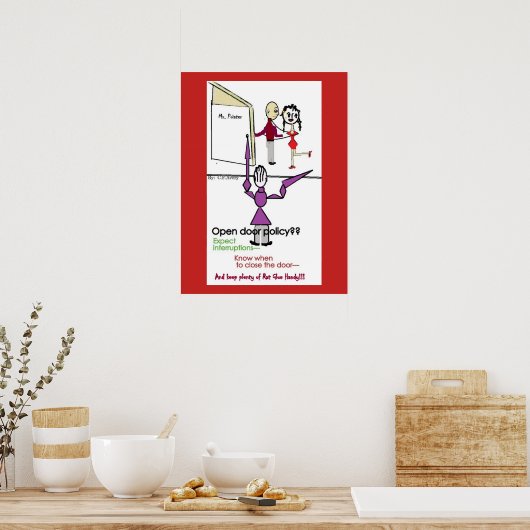 Office Wall Poster/Open Doorポリシー ポスター (キッチン)