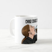 Office Woman Chugging Coffee From Pot Humor コーヒーマグカップ (正面左)