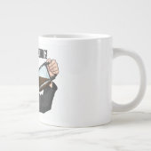 Office Woman Chugging Coffee From Pot Humor ジャンボコーヒーマグカップ (右)