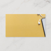 Office Work宇宙 |黄ミニマル色の背景 名刺 (裏面)