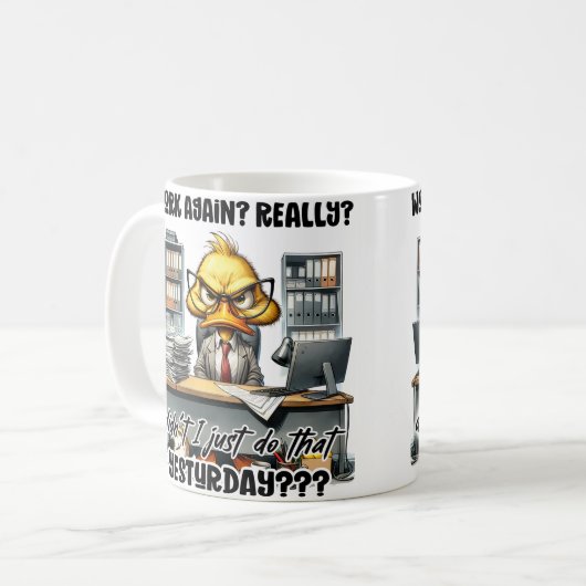 Office Work Coffee Mug -おもしろいおよびRelatable Mug コーヒーマグカップ (正面左)