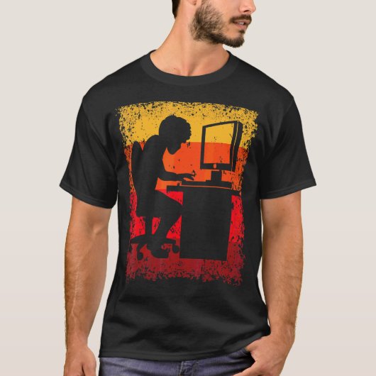 Office Work Programmer Home Office Vin Tシャツ (正面)