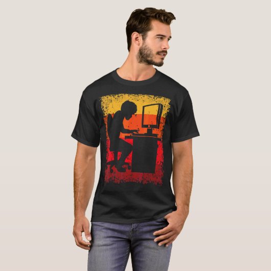 Office Work Programmer Home Office Vin Tシャツ (正面フル)