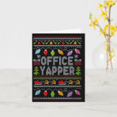 Office Yapper Ugly Sweater Christmas  カード (黄色い花)