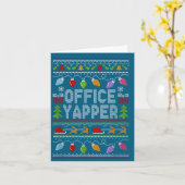 Office Yapper Ugly Sweater Christmas  カード (黄色い花)