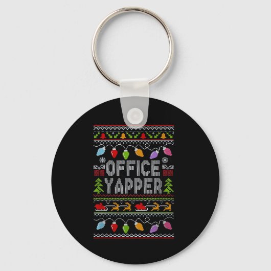 Office Yapper Ugly Sweater Christmas  キーホルダー (正面)