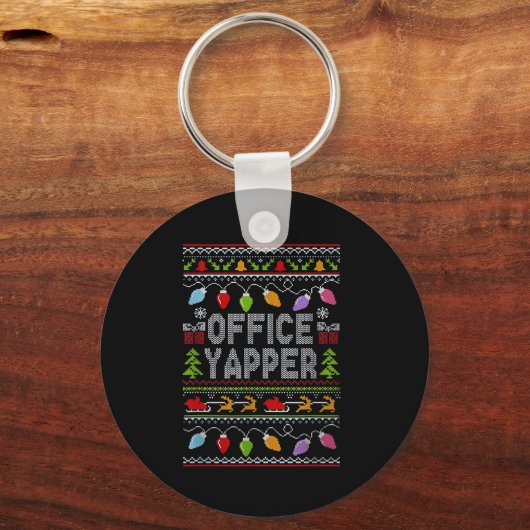 Office Yapper Ugly Sweater Christmas キーホルダー (正面)