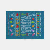 Office Yapper Ugly Sweater Christmas  フリースブランケット (正面(横))