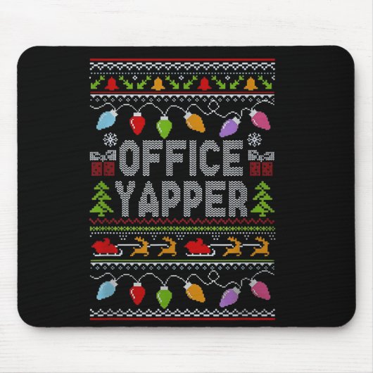 Office Yapper Ugly Sweater Christmas マウスパッド (正面)